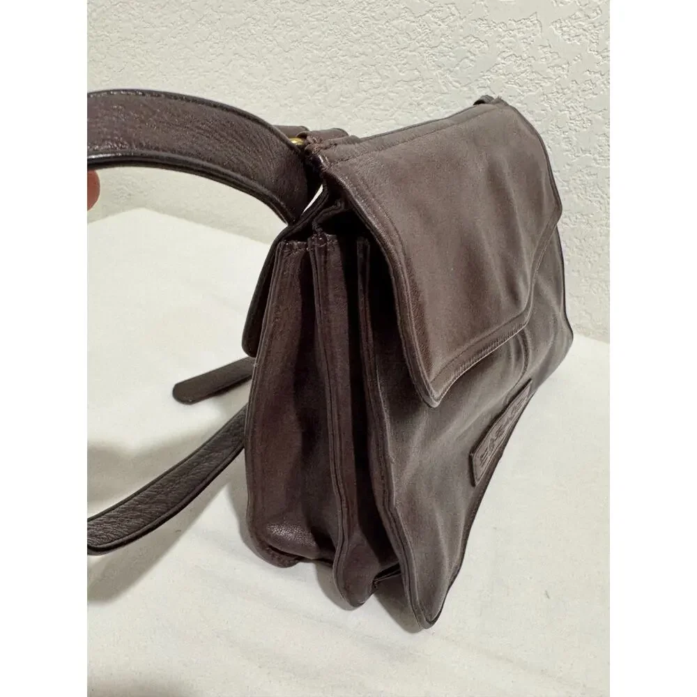 Vintage FOSSIL Brown Leather Purse Handbag Crossbody 75082